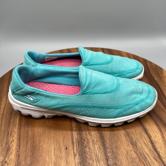 Skechers Go Walk 2 Goga Mat Shoes Womens Size 11 Aqua Walking Casual Sneakers - Picture 1 of 8